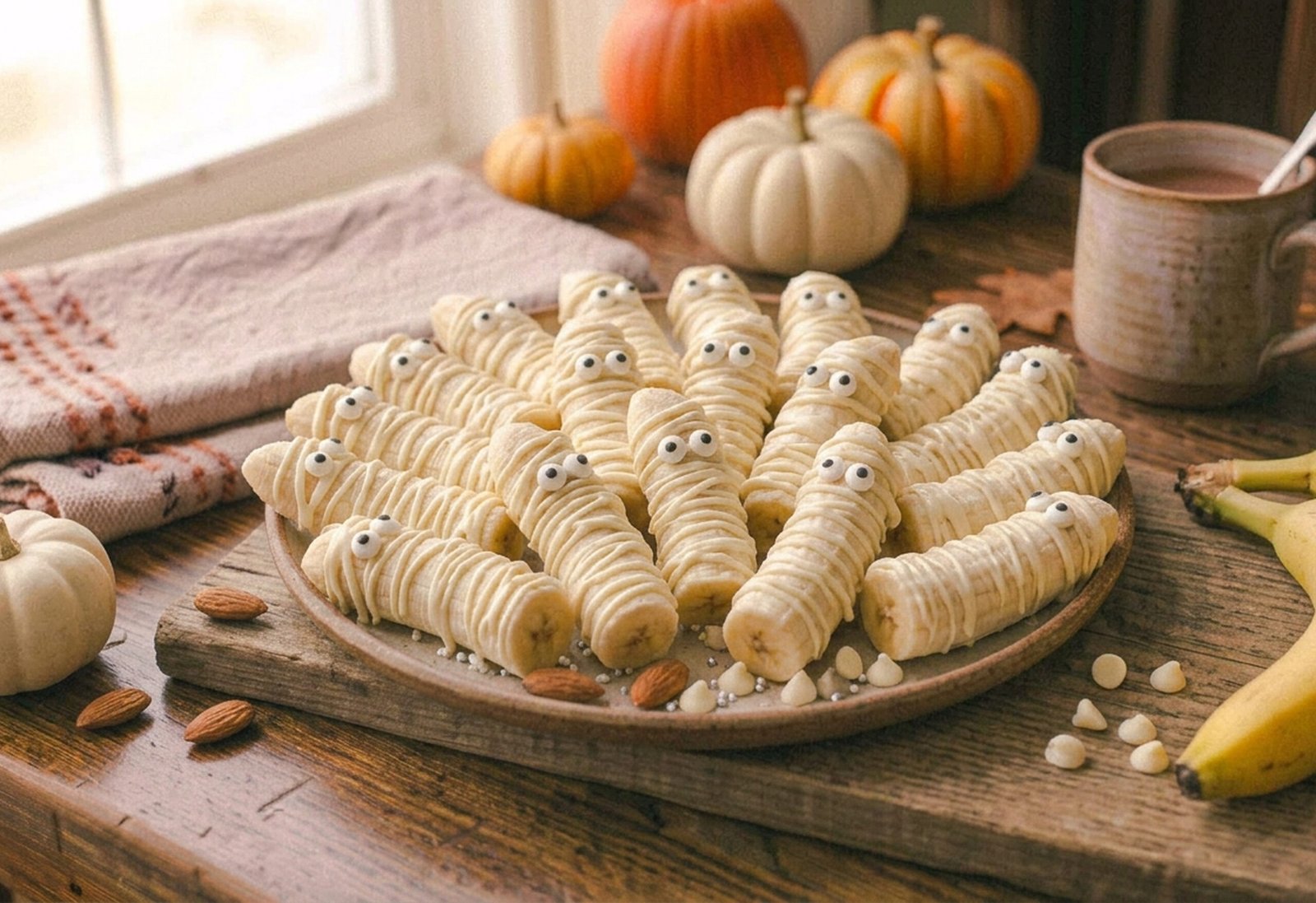 Bananes momies au chocolat fondu, recette familiale d’Halloween