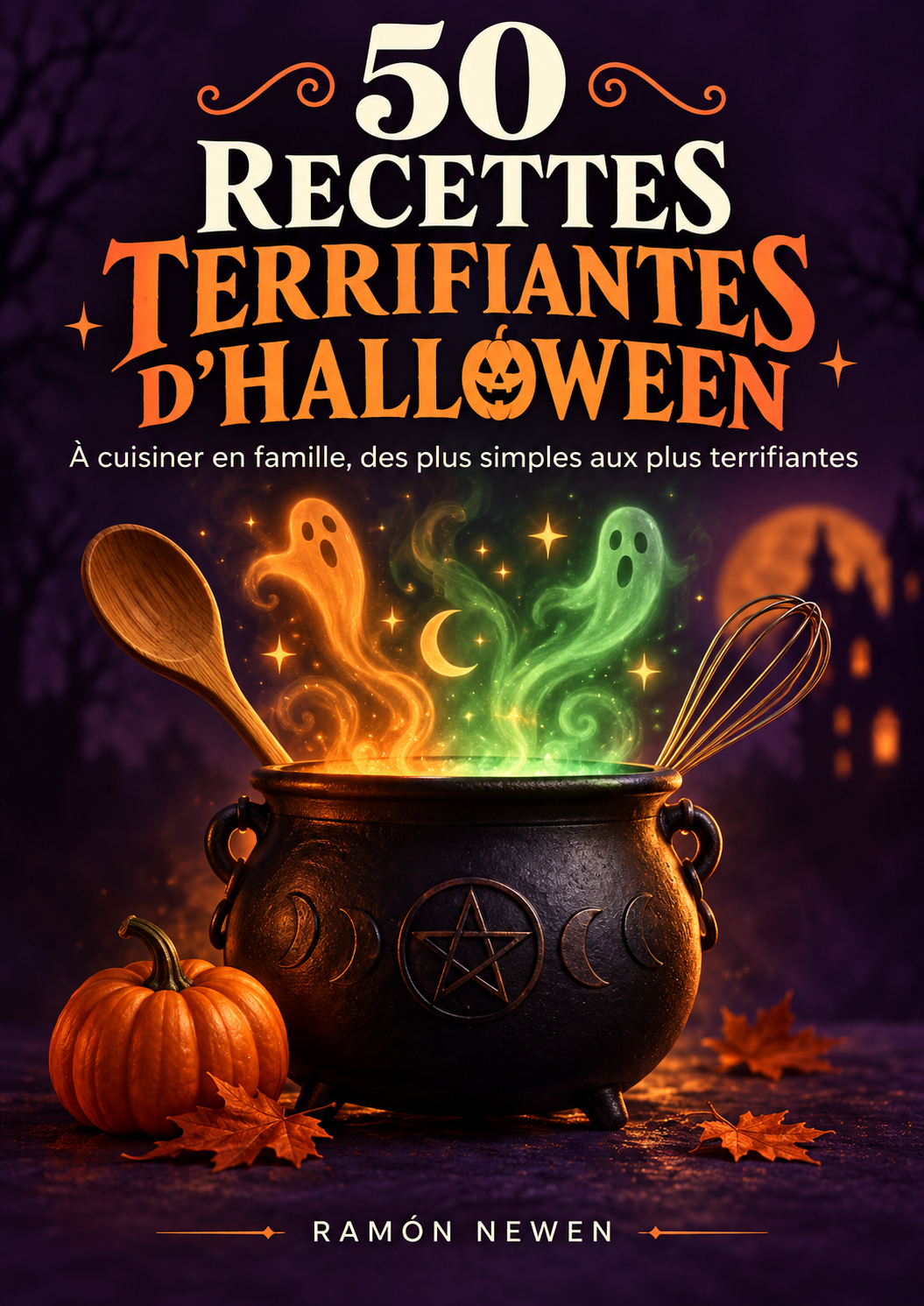 Couverture du livre 50 recettes terrifiantes d’Halloween de Ramón Newen