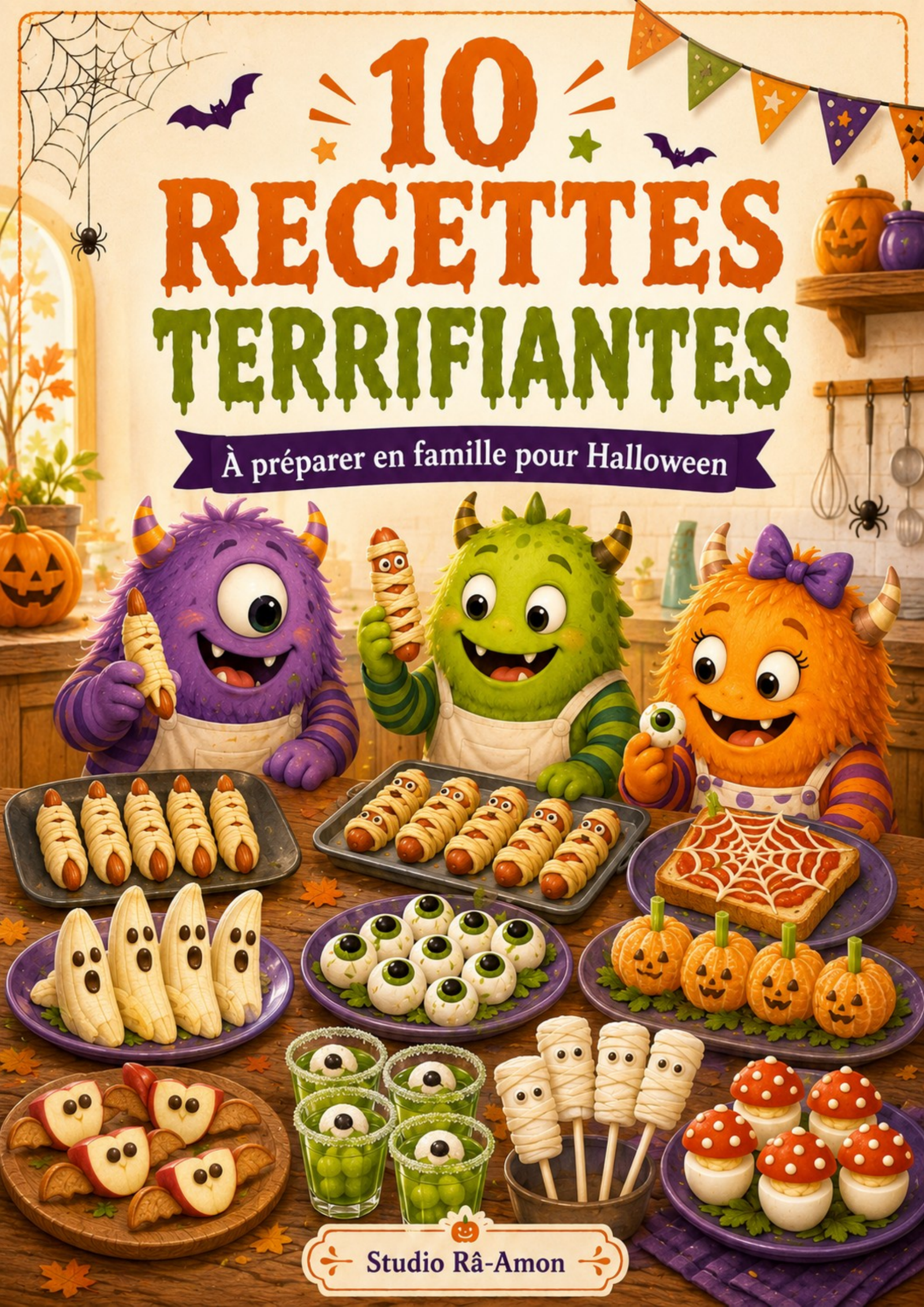 Couverture du bonus 10 recettes terrifiantes à préparer en famille pour Halloween - Studio Râ-Amon